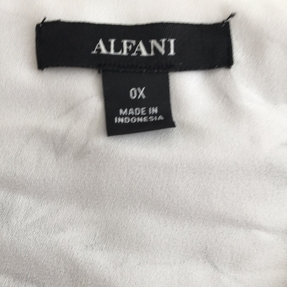 NEW Alfani Plus Top Blouse White Fuchsia Floral Peony Long Sleeves V Neck 0X - Picture 5 of 8